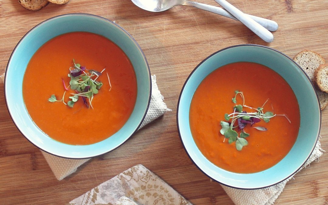Dairy free roasted red pepper tomato soup